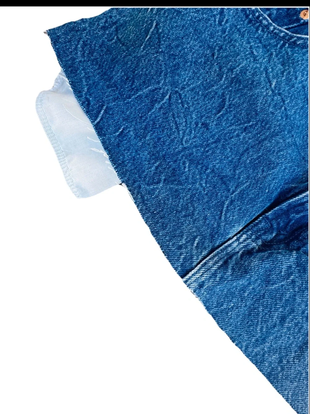 MOTHER SNACKS! The Fun Dip Micro Cut Denim Mini Skirt 31 Raw Hem Exposed Pockets